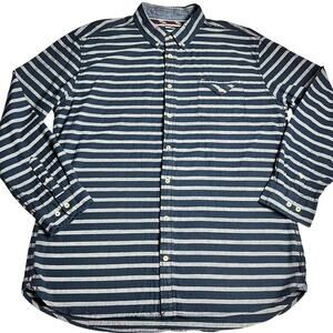 Tommy Hilfiger Custom Fit blue gray striped men’s size XXL